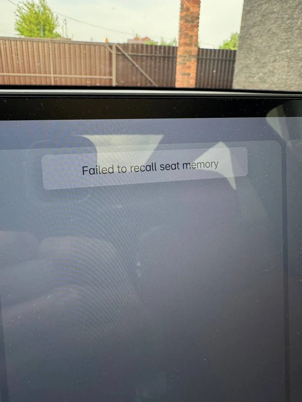 Failed to recall seat memory