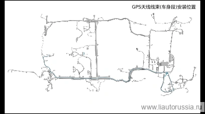 Жгут проводов GPS-антенны (участок кузова)