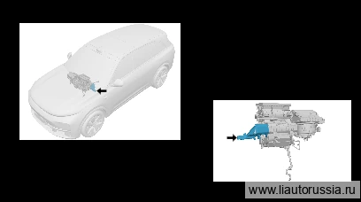 Компоненты корпуса переднего HVAC-Секция воздуховода обдува ног со стороны водителя в сборе
