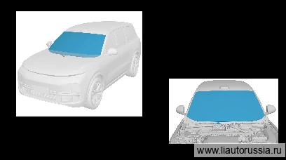Переднее ветровое стекло в сборе (HUD)